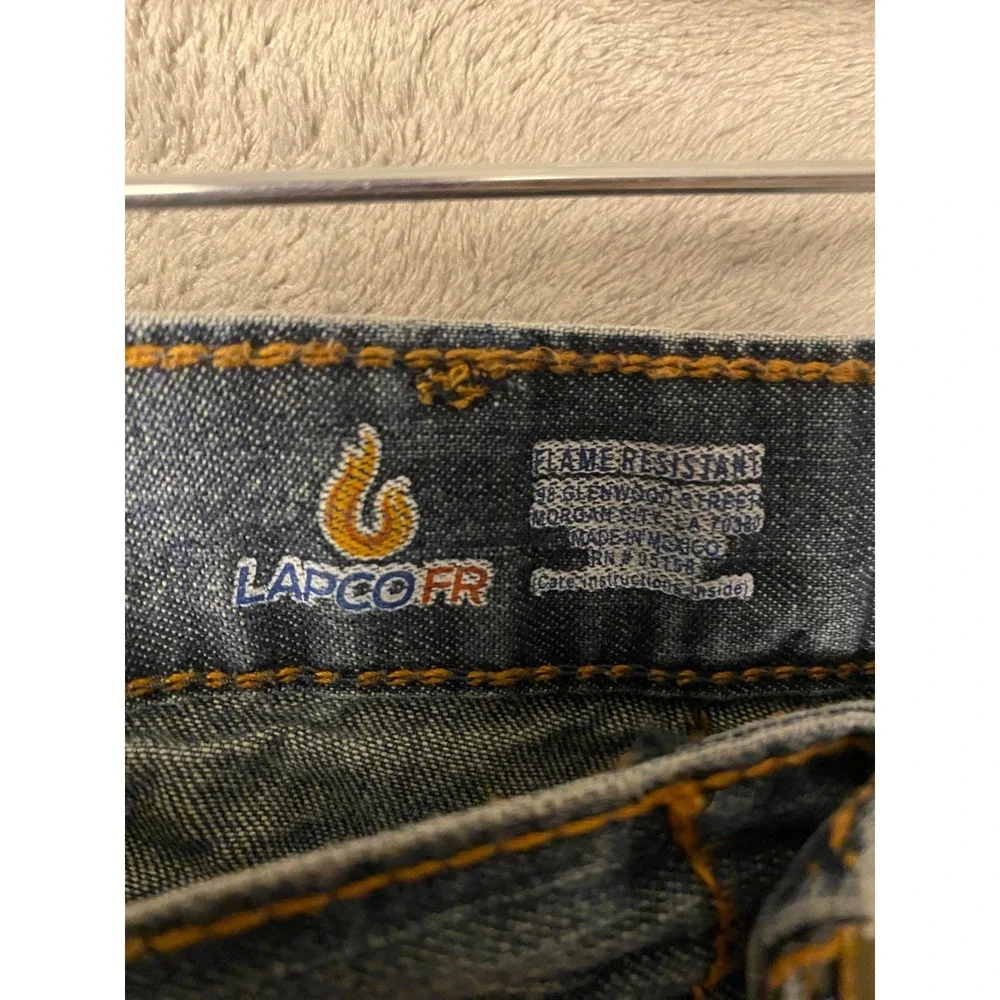 LAPCO Men's Jeans 34x30 Blue FR Flame Resistant Workwear Denim Straight Leg